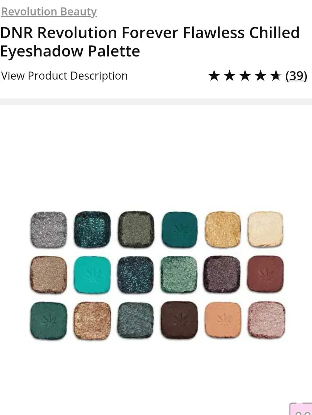 Revolution Forever Flawless Chilled Eyeshadow Palette Made w/Cannabis Sativa